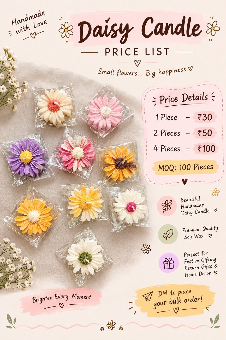 Daisy candles price list
